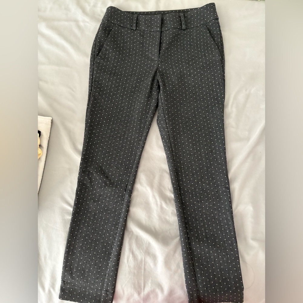 LOFT Gray Fitted Dress Pants